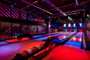 Funky bowling alley design.